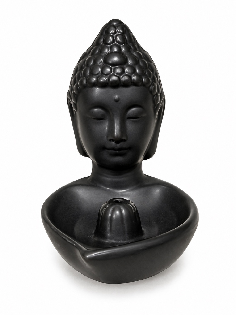 Incense holder - Black Buddha Fountain Home Art Sculpture